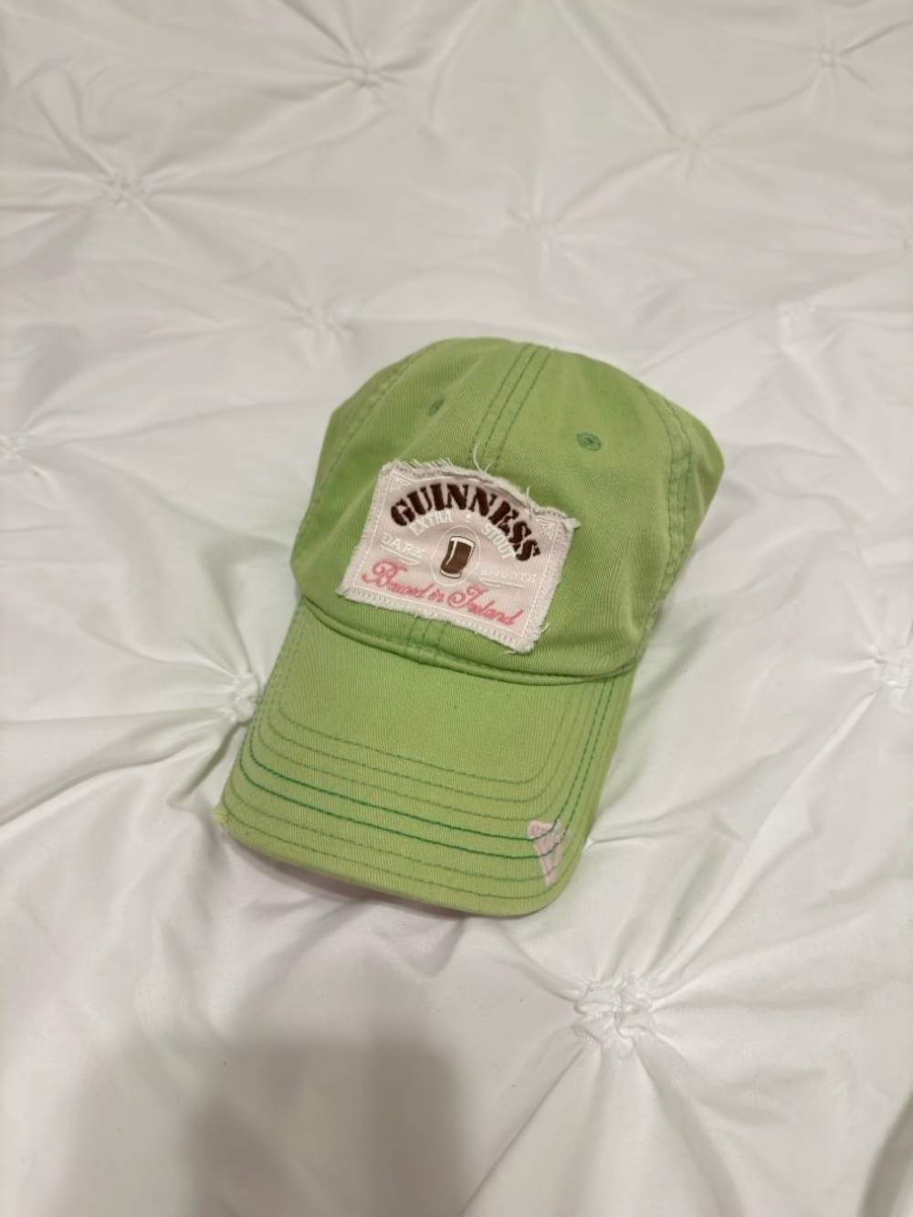 Guinness Pink and Green Baseball Hat Cap Vtg y2k